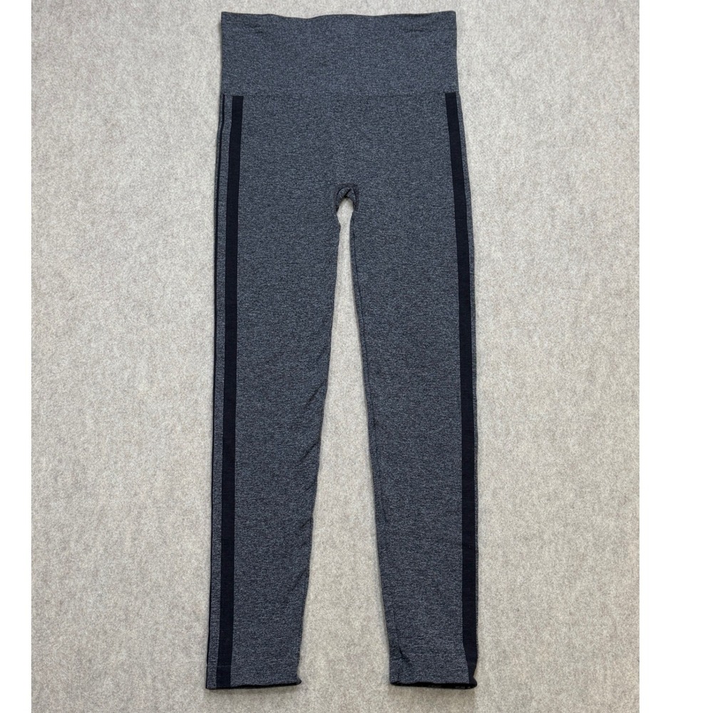 Spanx Leggings Assets Womens M Gray Cropped Athleisure Compression Collegiate